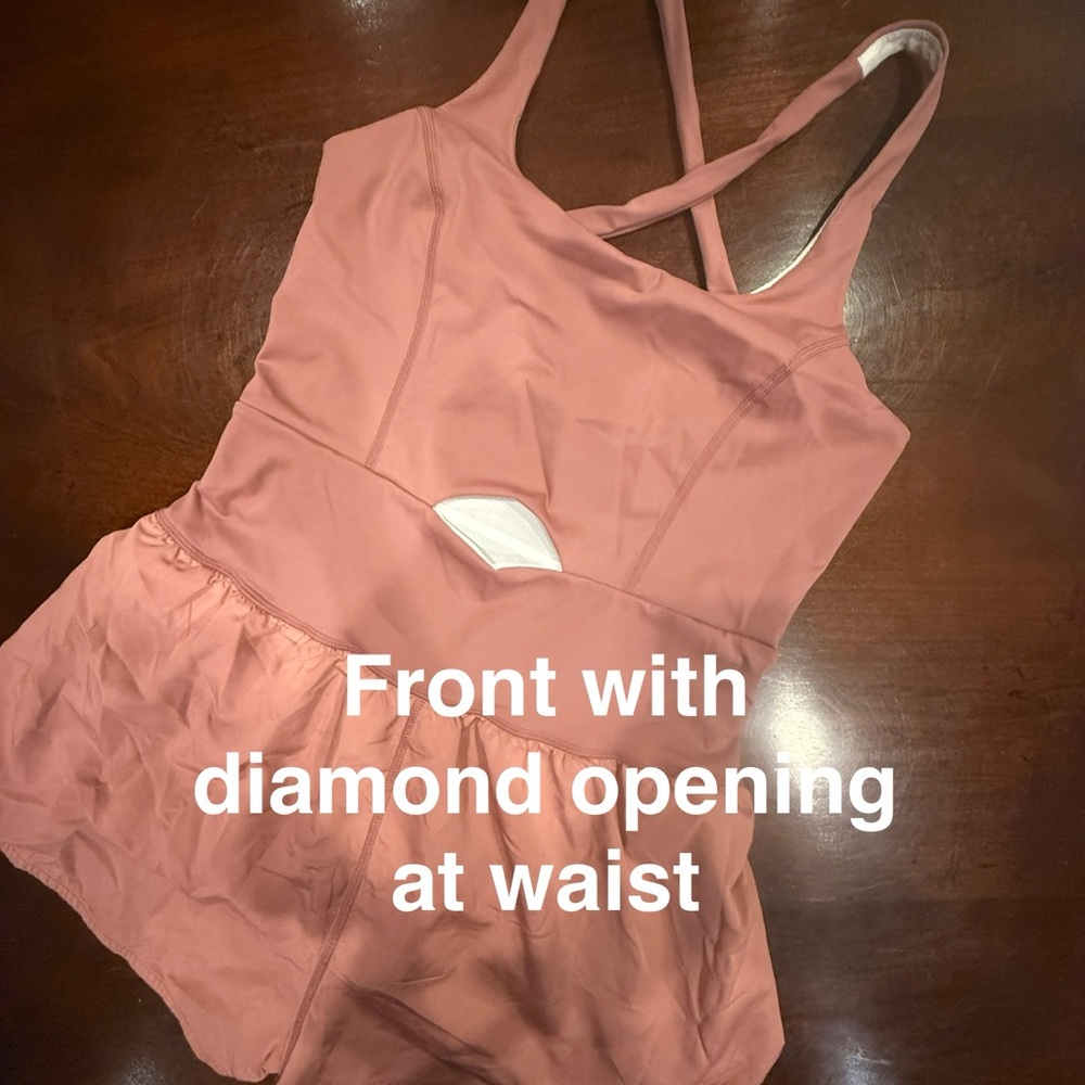 Mauve keyhole Athletic Shorts One Piece